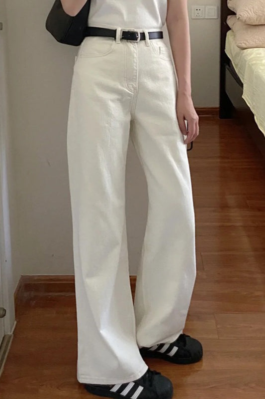 Damen Jeans mit hohem Bund und weitem Bein