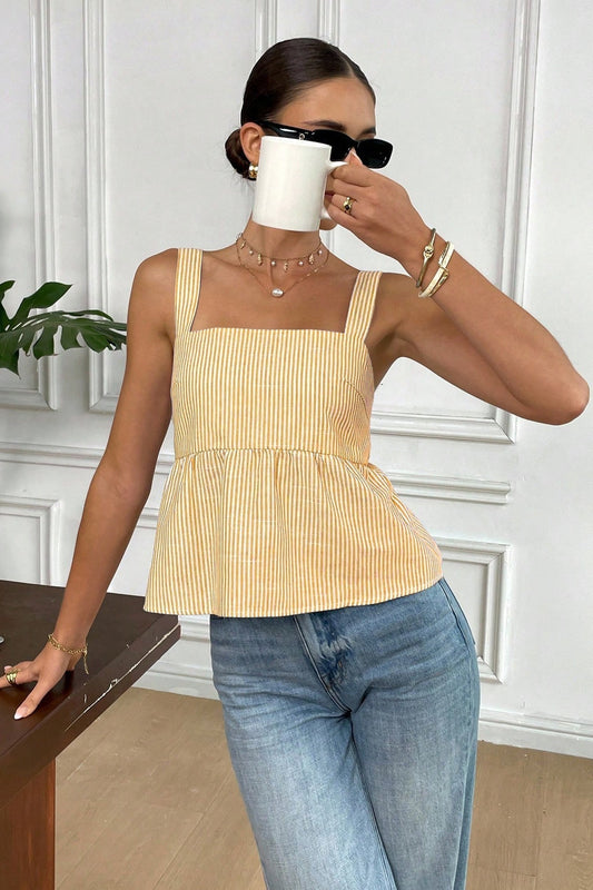 Tanktop mit Bindedetail und Streifenmuster
