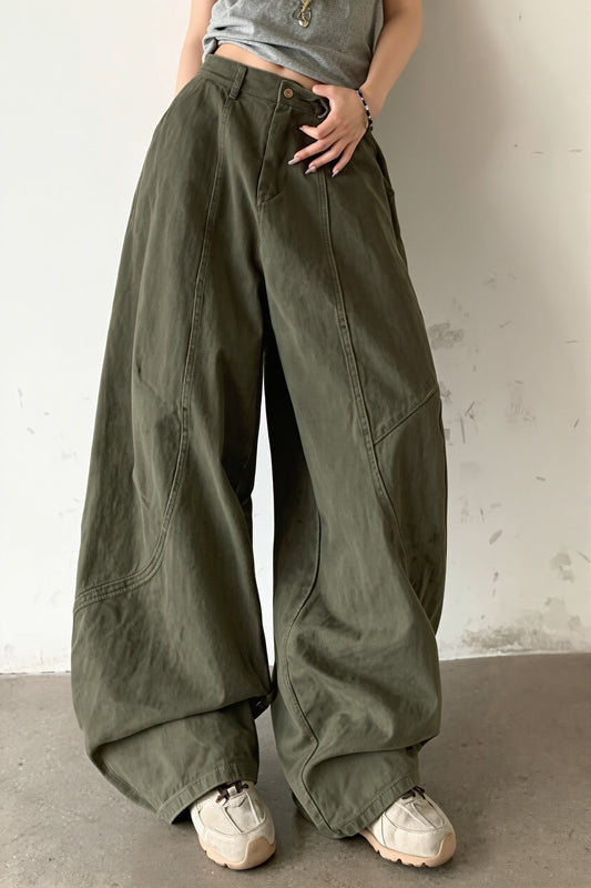 Hose mit weitem Bein und Grafikdruck