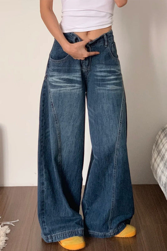 Damen Wide Leg Jeans mit weitem Bein