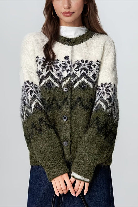 Strickjacke mit Strickstruktur in Grün