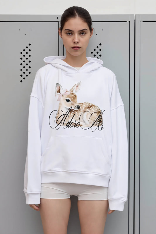 Pullover mit Grafikdruck in Weiß