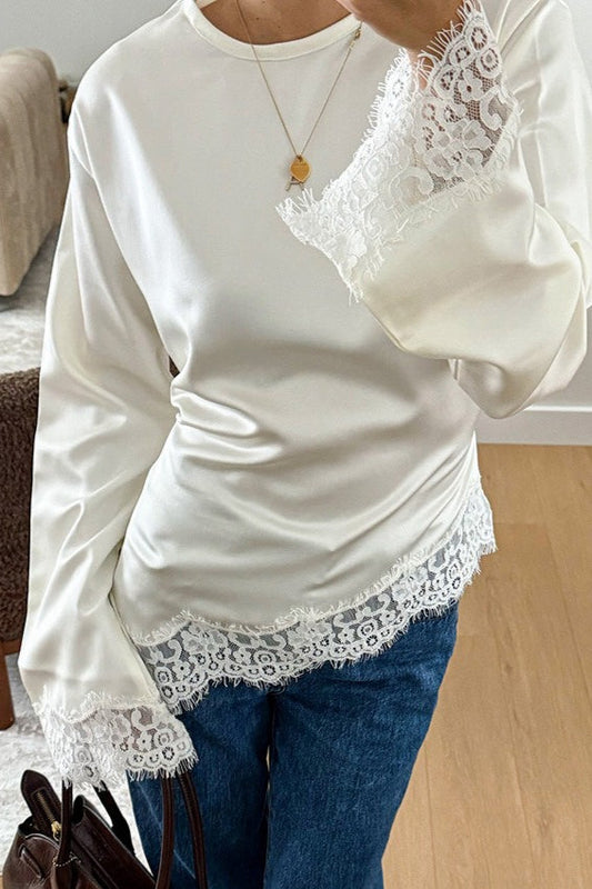 Bluse mit Spitze