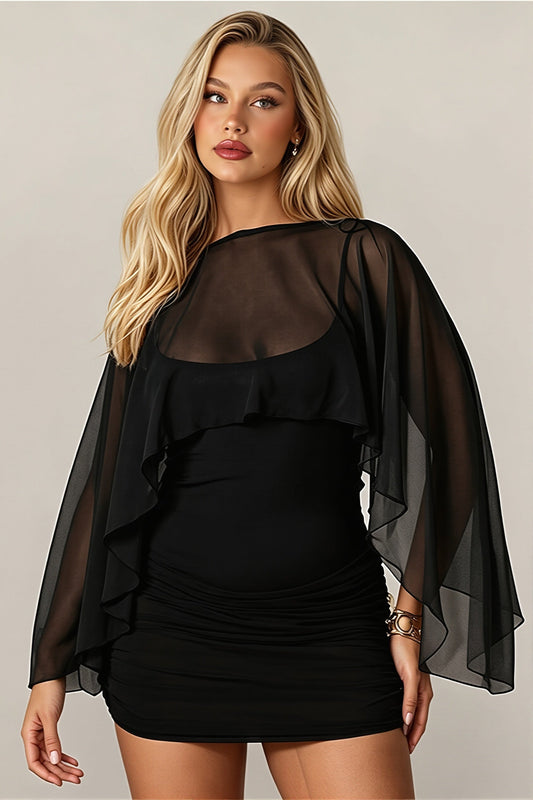Minikleid mit Netzdetails