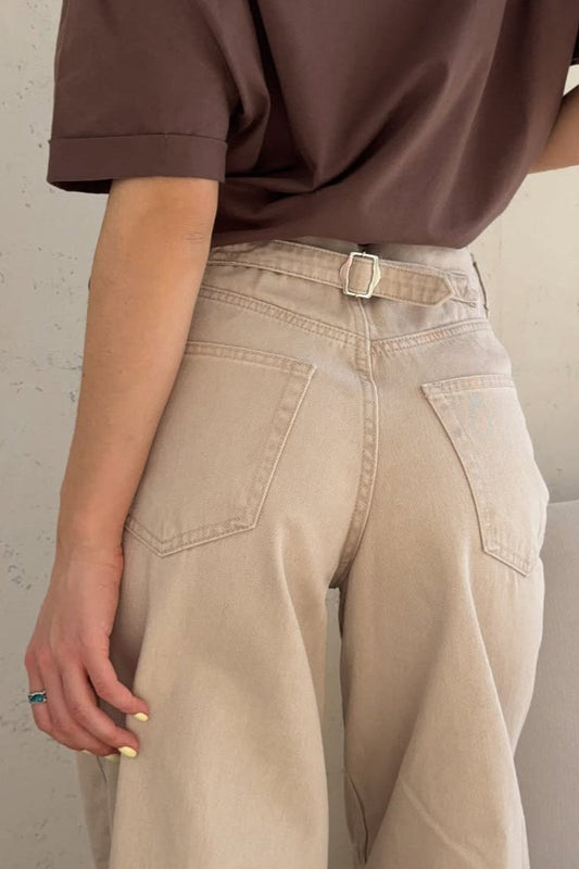 Jeans im Vintage-Stil in Aprikose