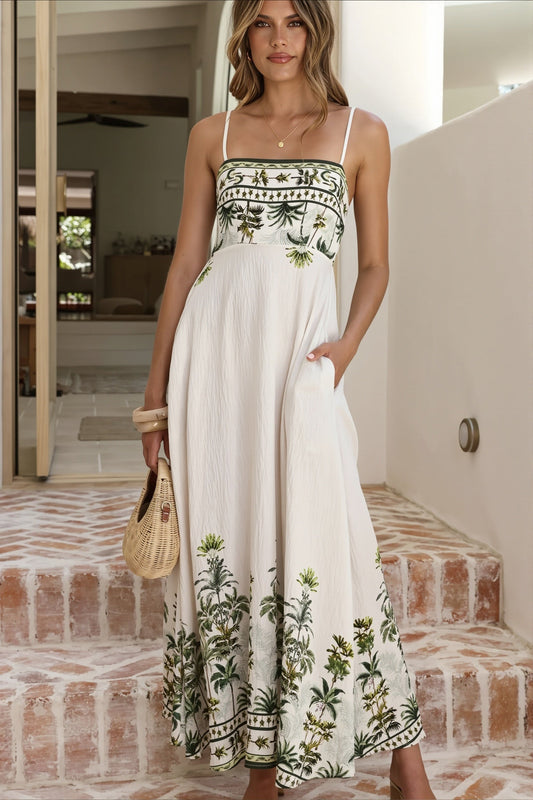 Maxikleid mit Blumenmuster in Rosa