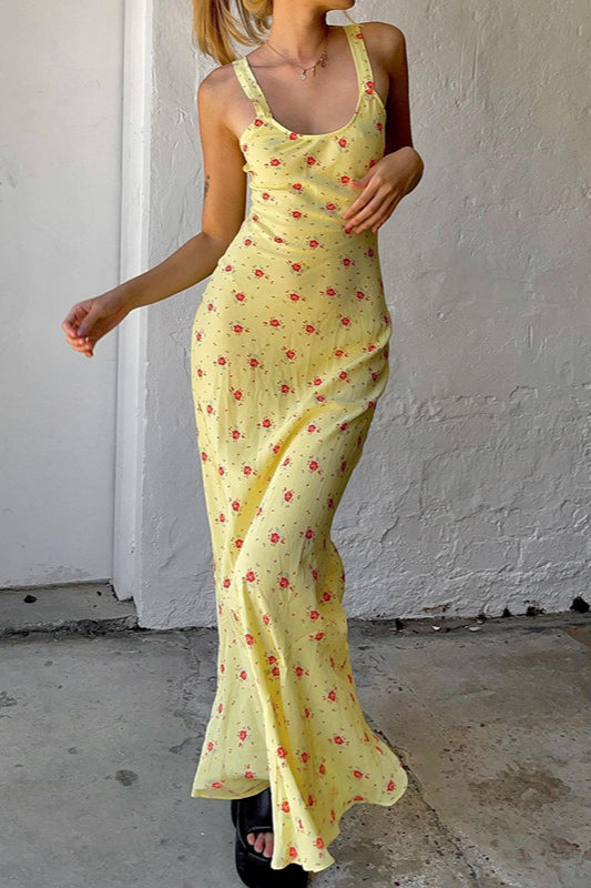 Maxikleid mit Meerjungfrau-Silhouette und Blumenmuster