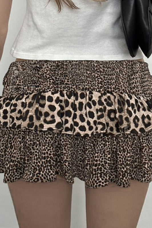 Minirock mit Leopardenmuster und Patchwork
