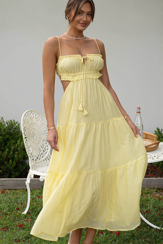 Maxikleid mit A-Linie und Aussparungen
