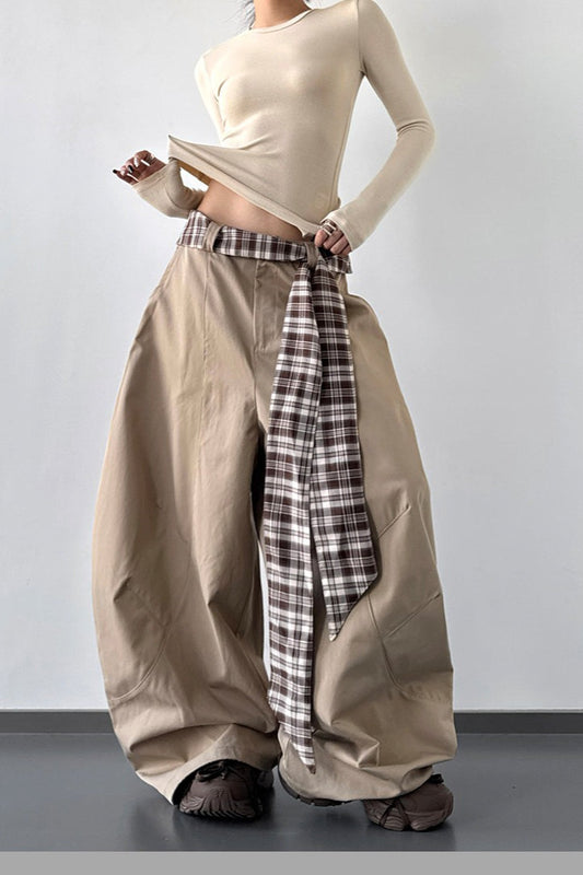 Hose mit weitem Bein in Schwarz