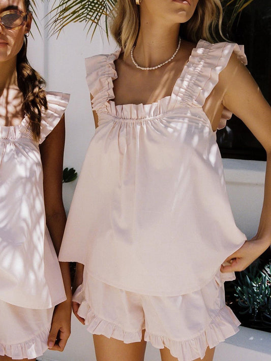 Micaela - Boho Ruffle Shorts Set