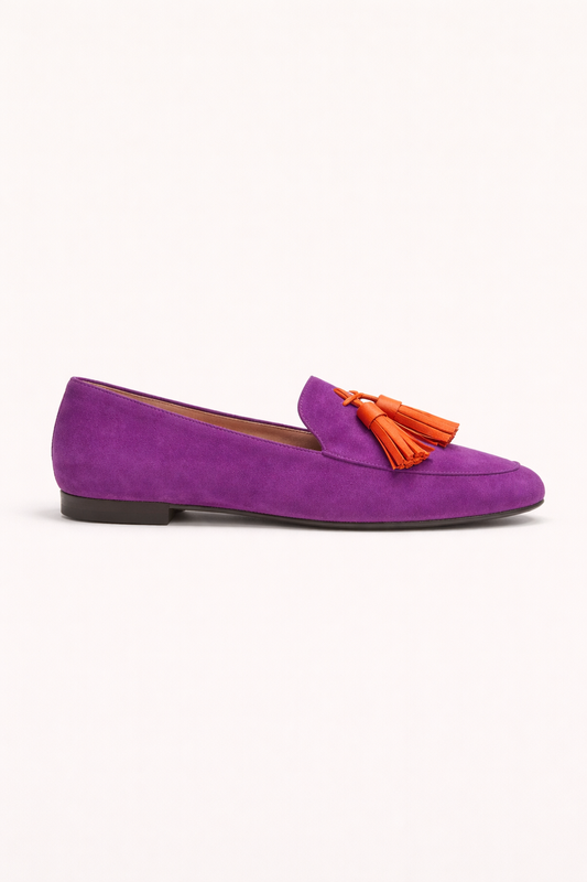 Damen Quaste Loafer runde Zehe flache Sohle - Elvara
