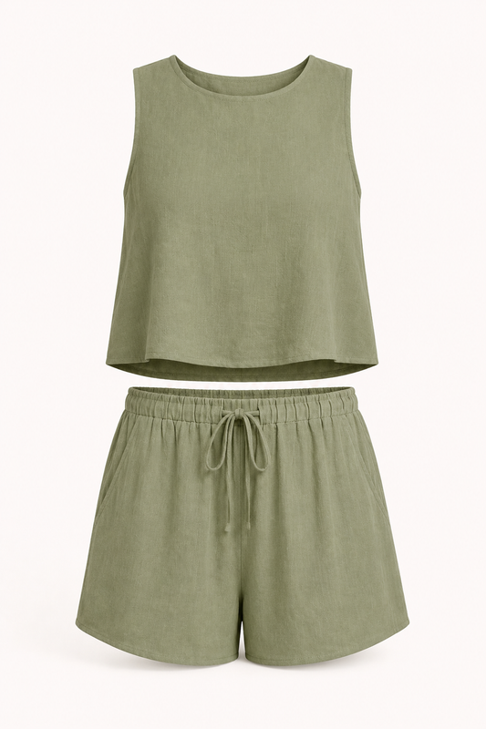 Damen-Sommer-Set ärmelloses Oberteil und Shorts - Anika