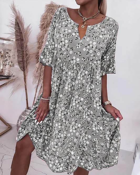 ENID - Halbarm-Blumenkleid