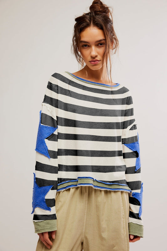 Sweatshirt mit Streifenmuster