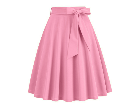 Damen A-Linien Midi-Rock mit seitlicher Schleife – hoch tailliert & stylisch