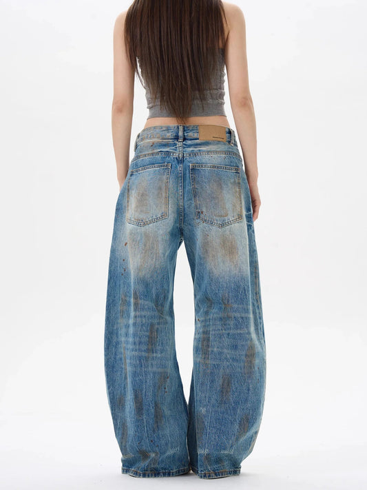 Locker geschnittene Hose in Blau