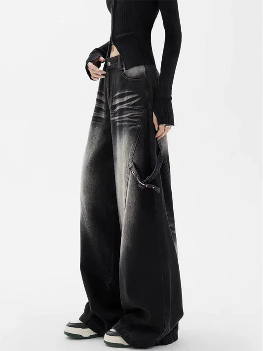 Hose mit Denim in Schwarz