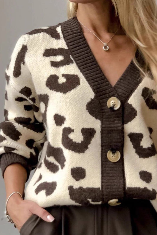 Strickjacke mit Leopardenmuster