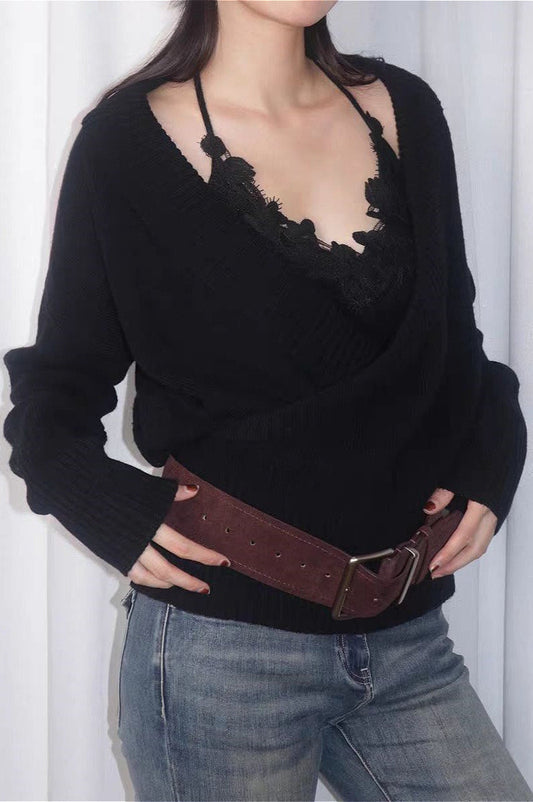 Modeartikel mit Wickeldesign und Strickstruktur