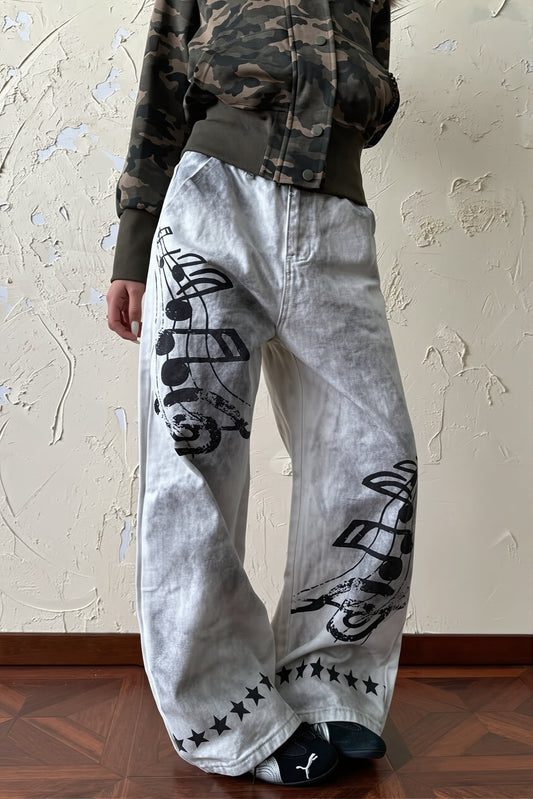 Jeans mit weitem Bein