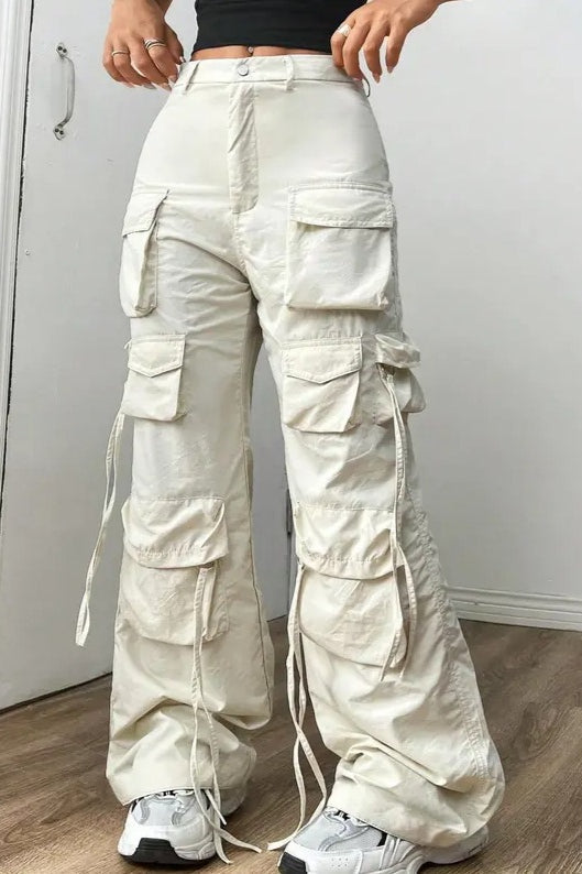 Hose mit weitem Bein in Weiß