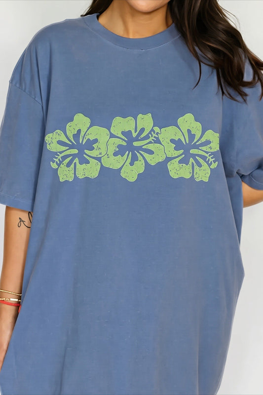 Locker geschnittenes T-Shirt mit Druck in Königsblau