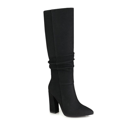 Hohe Damenstiefel mit klobigem Absatz - Torhild