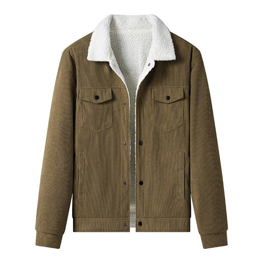 Herren-Cordjacke mit Fleece-Futter, legerer Stil - Alain