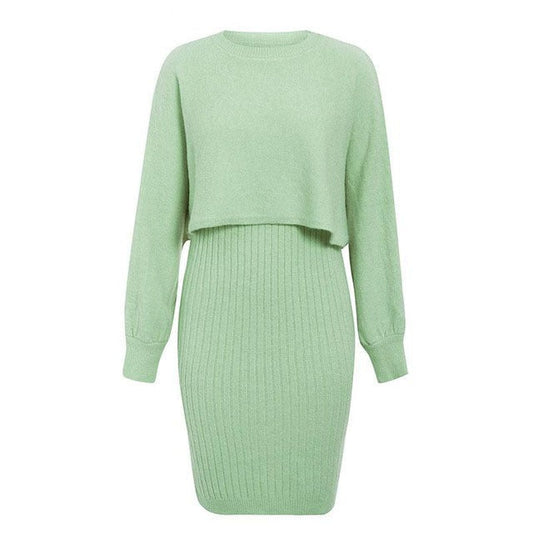Zweiteiliges Effekt-Strickkleid - Karine