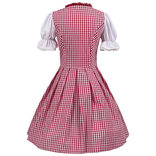 Dirndl Damen Klassisch Kariert Rot-Weiß - Mallela
