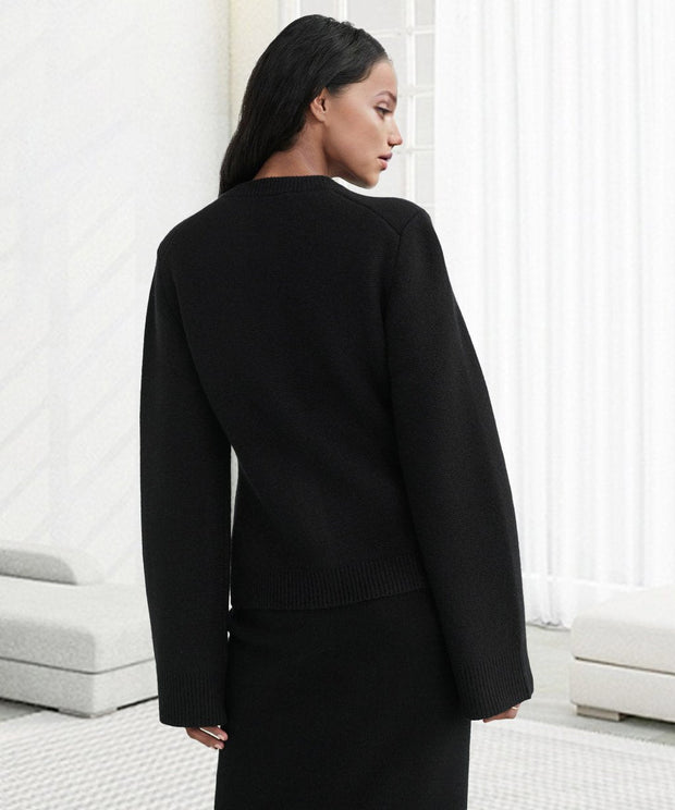Gerade geschnittene Damen Strickjacke mit Knopfverschluss - Alvara