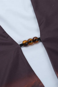 Maxikleid mit V-Ausschnitt, langen Ärmeln und Aussparungen