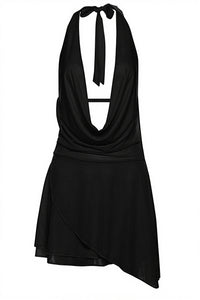 Rückenfreies Minikleid mit Neckholder und V-Ausschnitt