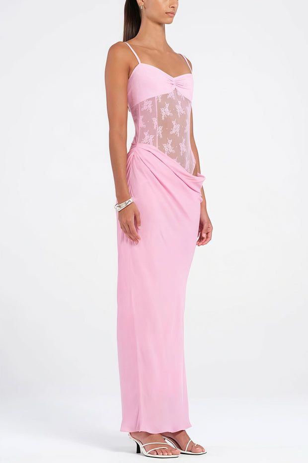 Figurbetontes Maxikleid mit Spitze