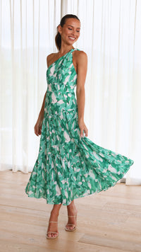 Cory - Ein-Schulter-Kleid mit Blumendruck