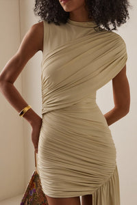 Figurbetontes Minikleid mit Bindedetail in Khaki