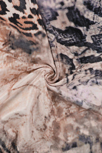 Maxikleid mit Leopardenmuster, Patchwork und Spitze