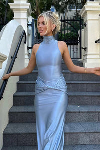 Figurbetontes Maxikleid in Blau