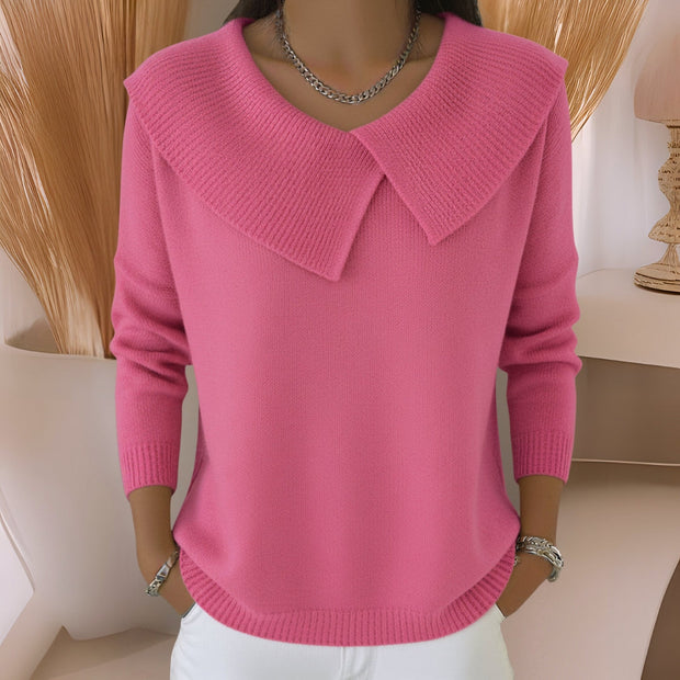 Strickpullover mit weichem Kragen Damen Warm und elegant zeitlose Raffinesse bequemer Tragekomfort - Jennifer