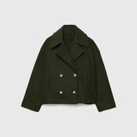 Kurze Damen-Wolljacke mit doppelreihigen Knöpfen - Heidi