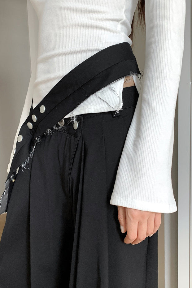 Hose mit weitem Bein in Grau