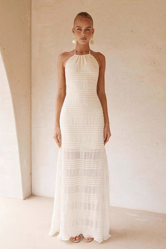 Maxikleid mit Raffung und Bindedetail