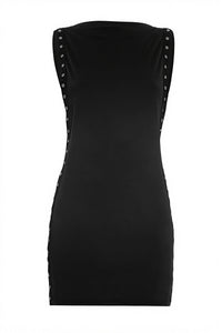 Minikleid mit Rundhalsausschnitt und Spitze