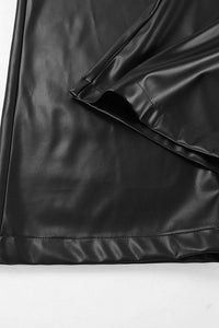 Hose mit Leder in Schwarz