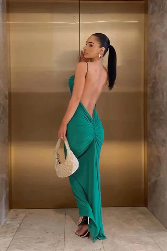 Figurbetontes Maxikleid in Grün