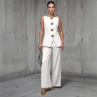 Set aus ärmellosem Oberteil und weiter Hose für Frauen - Elira