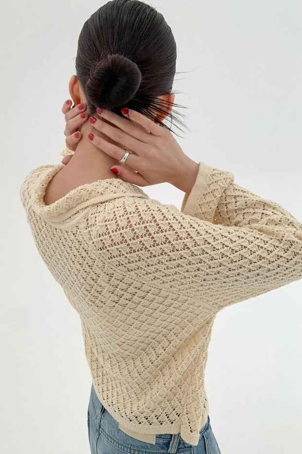 Strickjacke mit Bindedetail und Strickstruktur