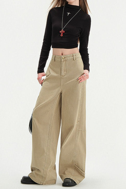 Damen Jeans mit weitem Bein und hohem Bund