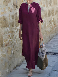 Nella- Langes Maxikleid mit Sommerschlitz
